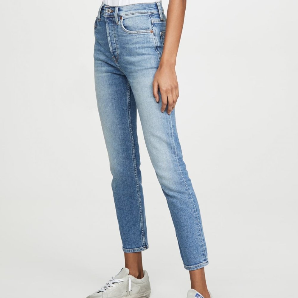 RE/DONE High Rise Ankle Crop Jeans 27